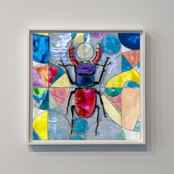 contemporary artwork of a beetle