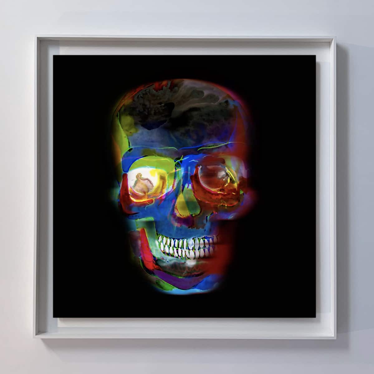 contemporary art of a human skull