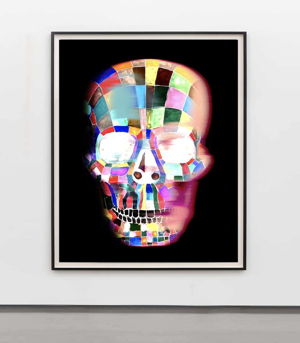 contemporary art of human skull